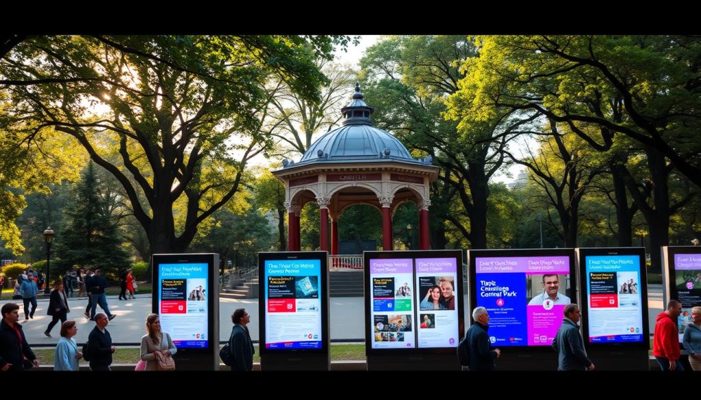 A grand plaza in Central Park, with an ornate gazebo at the center, serves as the backdrop for the official announcement channels. The sunlight filters through the lush foliage, casting a warm glow over the scene. In the foreground, a series of digital displays and bulletin boards stand, showcasing the latest news and updates from the park's administration. Visitors stroll by, their attention drawn to the vibrant colors and elegant design of the announcement channels. The atmosphere is one of calm and civic pride, inviting the public to stay informed and engaged with the park's activities. A grand plaza in Central Park, with an ornate gazebo at the center, serves as the backdrop for the official announcement channels. The sunlight filters through the lush foliage, casting a warm glow over the scene. In the foreground, a series of digital displays and bulletin boards stand, showcasing the latest news and updates from the park's administration. Visitors stroll by, their attention drawn to the vibrant colors and elegant design of the announcement channels. The atmosphere is one of calm and civic pride, inviting the public to stay informed and engaged with the park's activities.