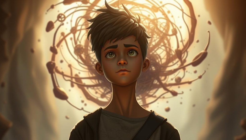 A pensive character stands in the foreground, their expression conveying deep contemplation. Surrounding them, a swirling vortex of abstract shapes and forms, representing the creative process and the unfolding of character development. The lighting is warm and soft, casting a gentle glow that highlights the introspective moment. The background is blurred, drawing the viewer's focus to the central figure and the intricate mental landscape they inhabit. Subtle textures and details emerge, hinting at the complexity and nuance of the character's inner world. The overall mood is one of thoughtful exploration, where the boundaries between the physical and the imagined blur, allowing for the emergence of a unique and authentic persona. A pensive character stands in the foreground, their expression conveying deep contemplation. Surrounding them, a swirling vortex of abstract shapes and forms, representing the creative process and the unfolding of character development. The lighting is warm and soft, casting a gentle glow that highlights the introspective moment. The background is blurred, drawing the viewer's focus to the central figure and the intricate mental landscape they inhabit. Subtle textures and details emerge, hinting at the complexity and nuance of the character's inner world. The overall mood is one of thoughtful exploration, where the boundaries between the physical and the imagined blur, allowing for the emergence of a unique and authentic persona.